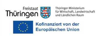 Logo Thüringer Ministerium für Wirtschaft, Wissenschaft und Ländlichen Raum / Kofinanziert von der Europäischen Union